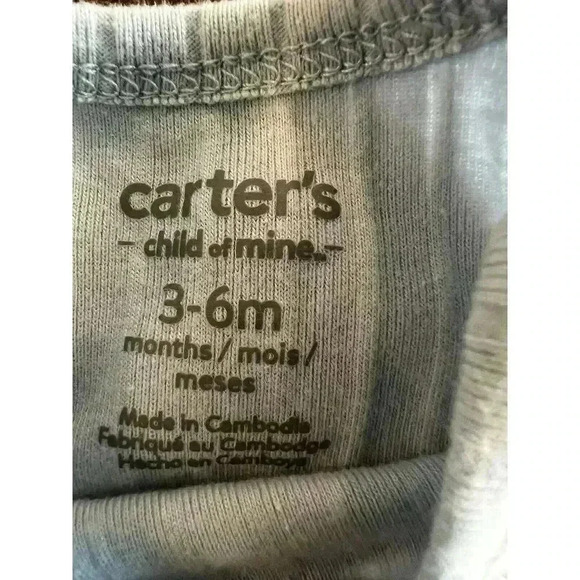 Lot Of 2. Baby Boy Bodysuit Carter's 3-6 Months Stripes Blue Grey (0172) - Picture 7 of 7